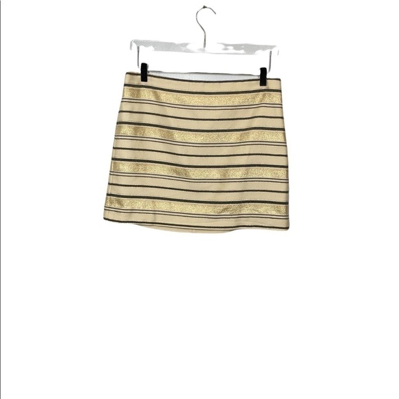 J. Crew Factory Striped Metallic Mini Skirt Size 8 - Picture 5 of 9